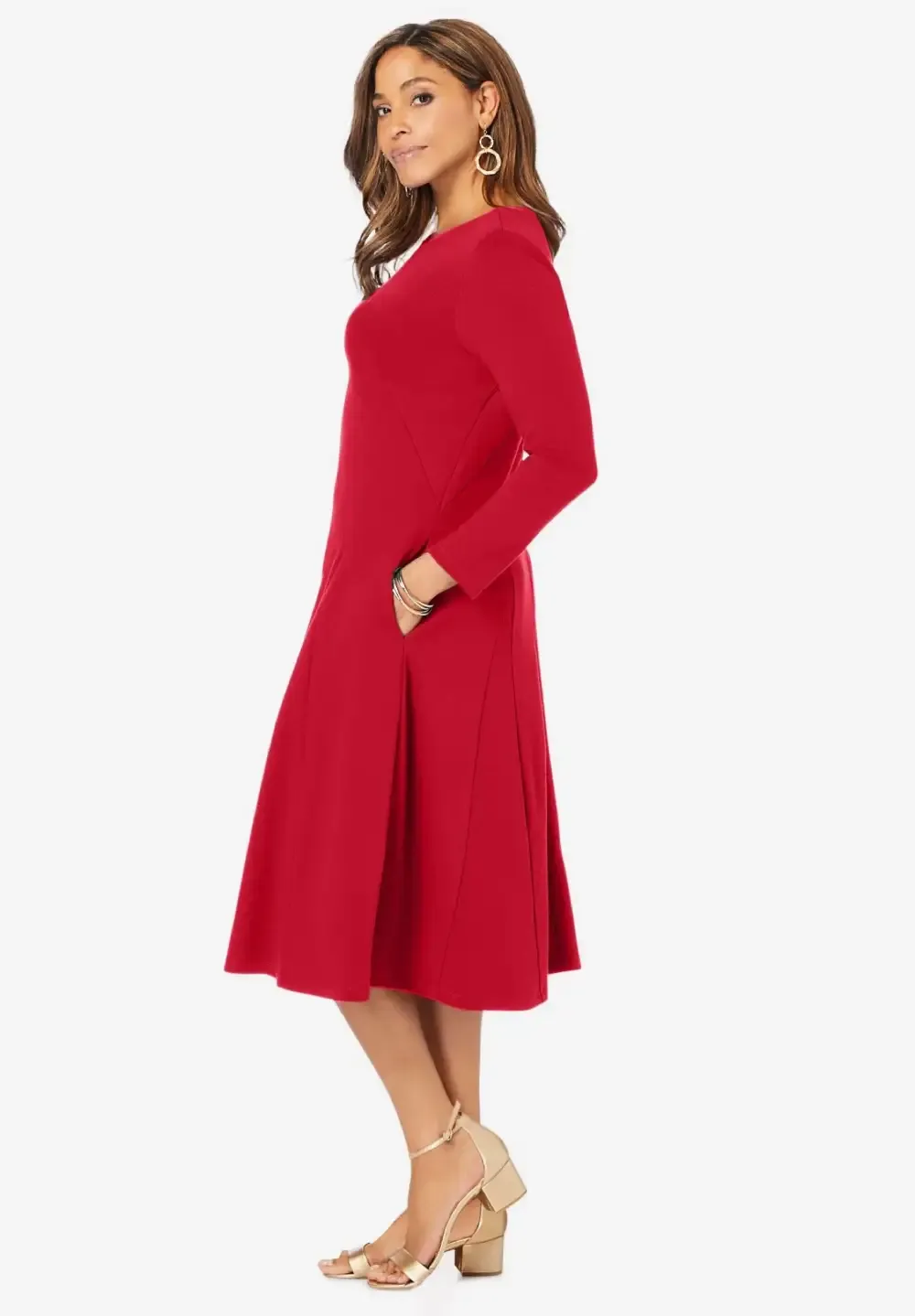 Long Sleeve Stretch Ponte Dress