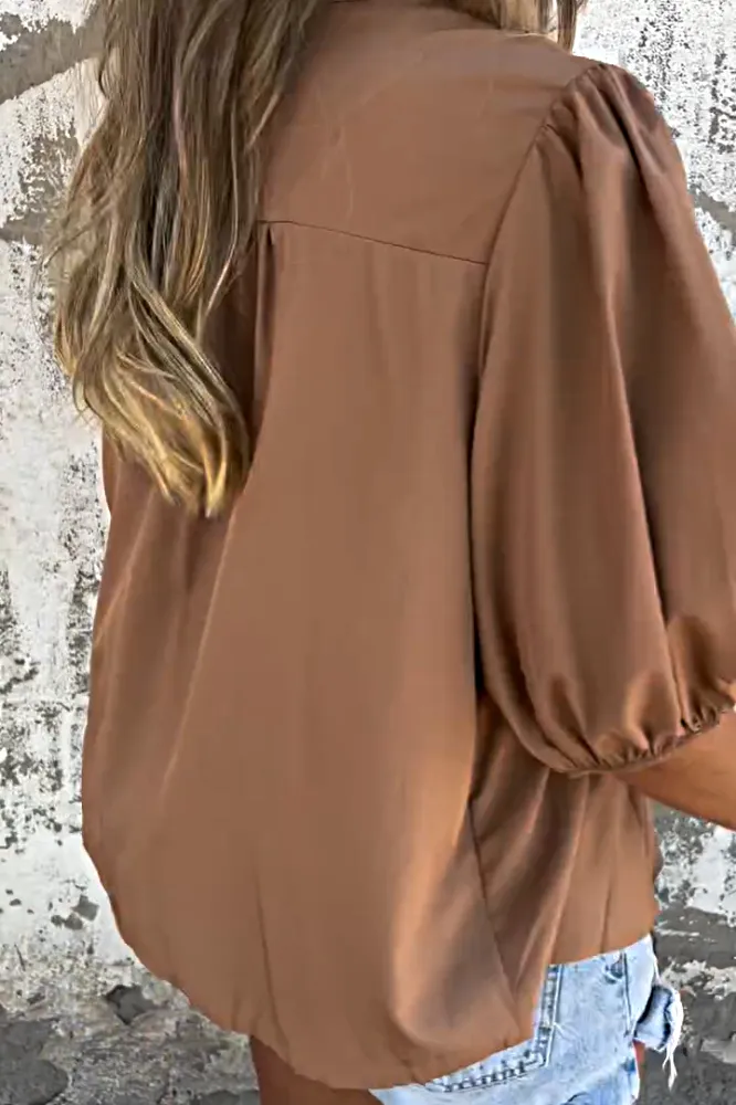 Women's solid color chiffon doll top