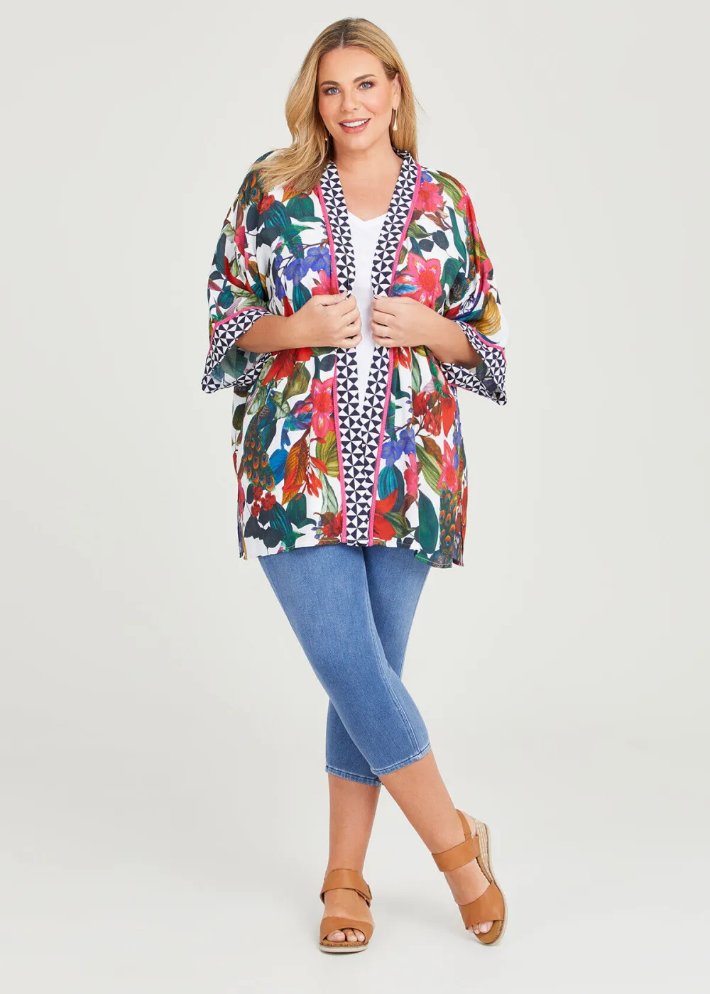 Natural Botanical Geo Kimono