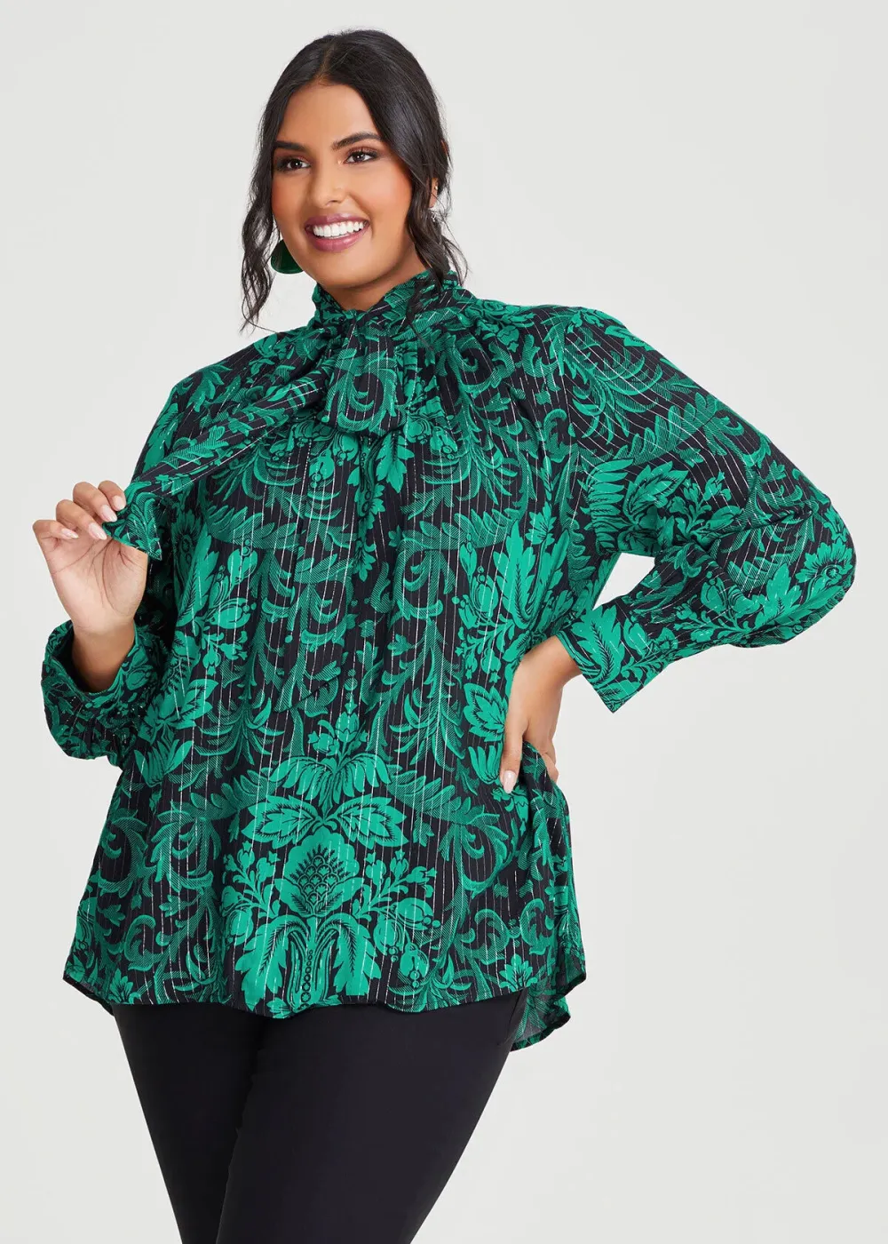 Natural Moss Neck Tie Top