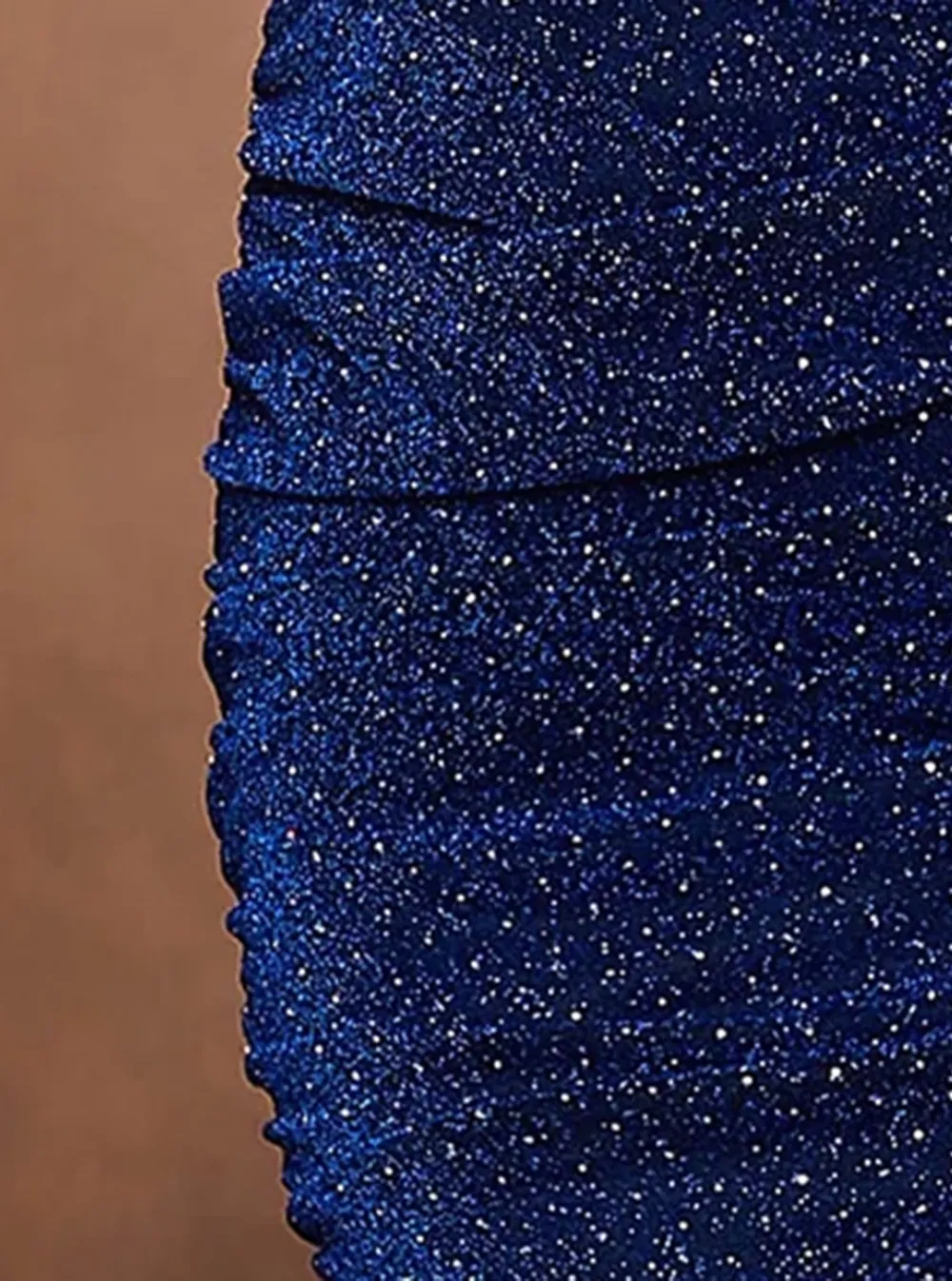 One Shoulder Glitter Blue Mini Party Dress