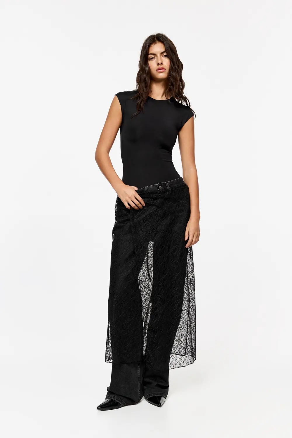 Short sleeve polyamide bodysuit