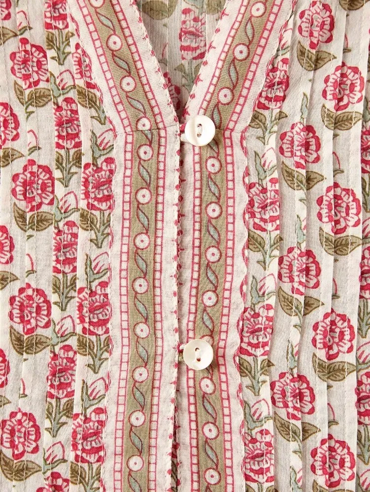 Women's Moroccan Rose Cotton Capri Pajamas