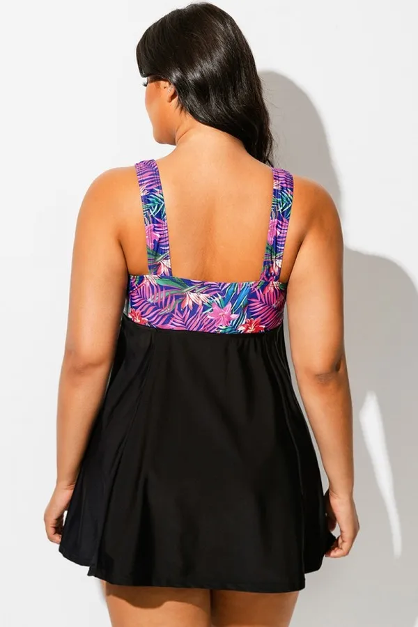 Tie Front V-Neck Tummy Control Swimdress