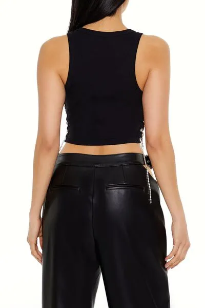 Rebel Born Lace-Up Tank Top