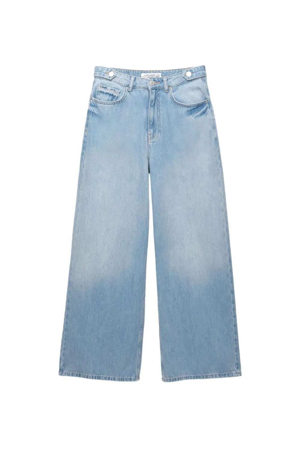 Jeans baggy wide leg detalle trabillas