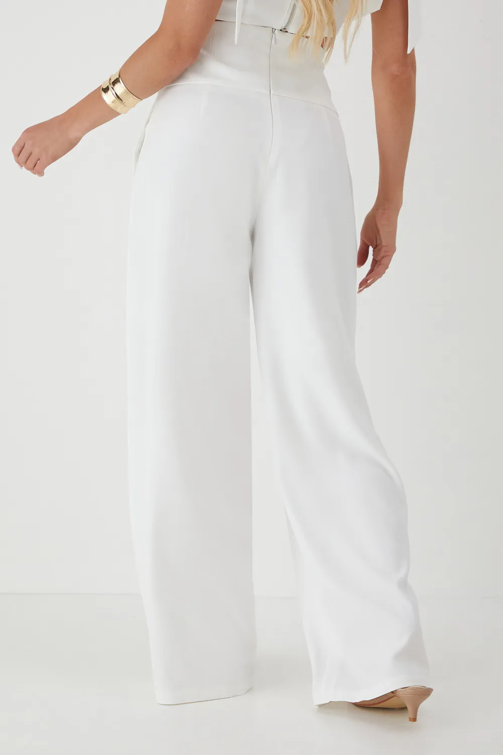 High Waist Wide Leg Trousers With Pockets For Women
