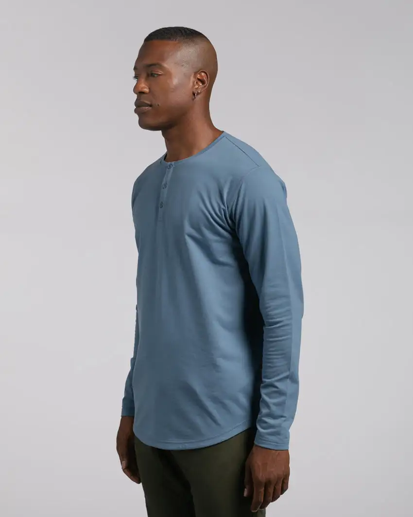Henley Drop-Cut Long Sleeve: Bylt Signature