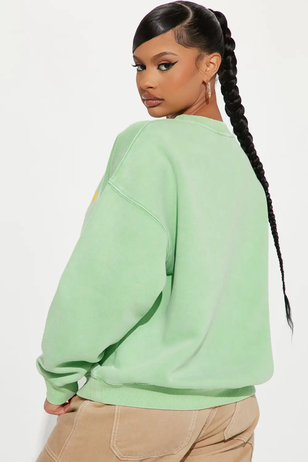 Smile More Washed Sweatshirt - Green