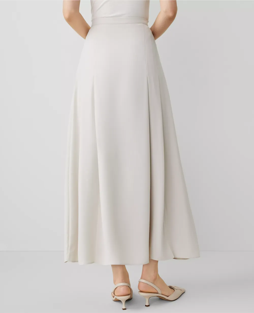 Pleated Wrap Midi Skirt