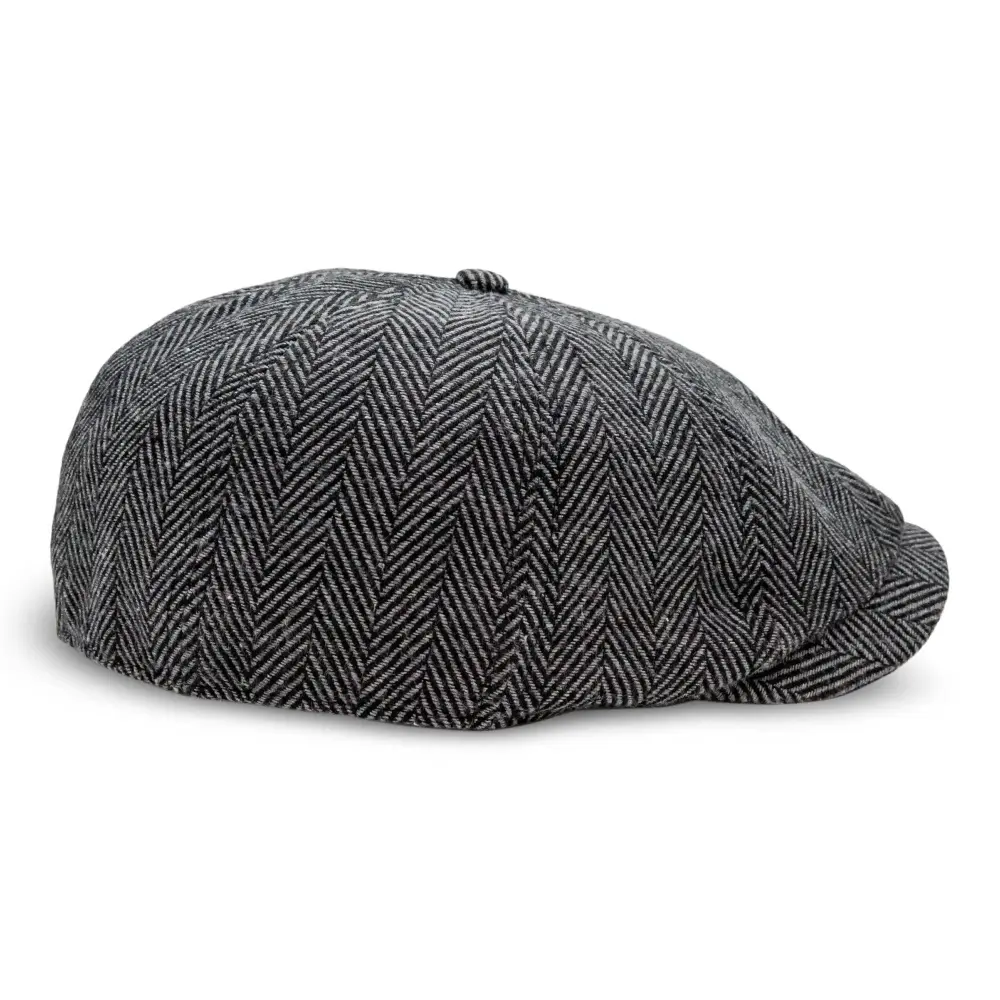 The Baker Boy Boston Scally Cap - Grey Herringbone