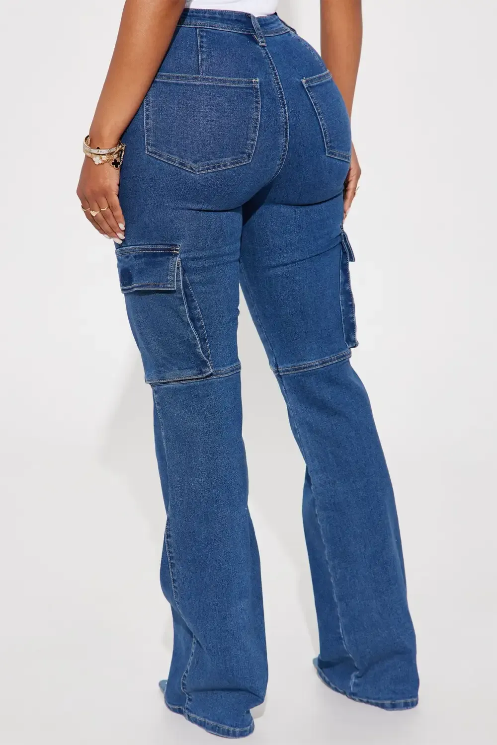 Got My Way Stretch Cargo Bootcut Jean - Dark Wash
