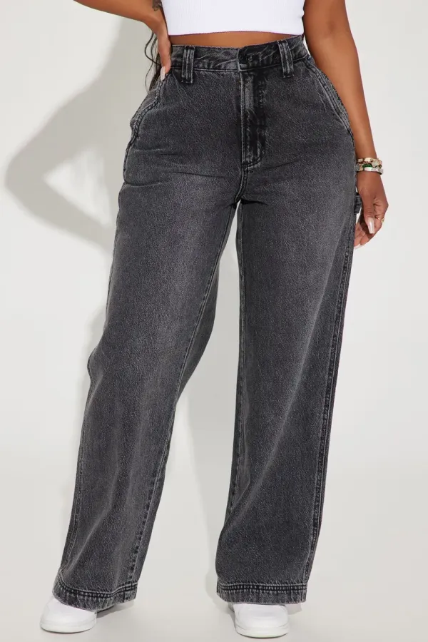 Go For It Non Stretch Utility Jean - Black Wash
