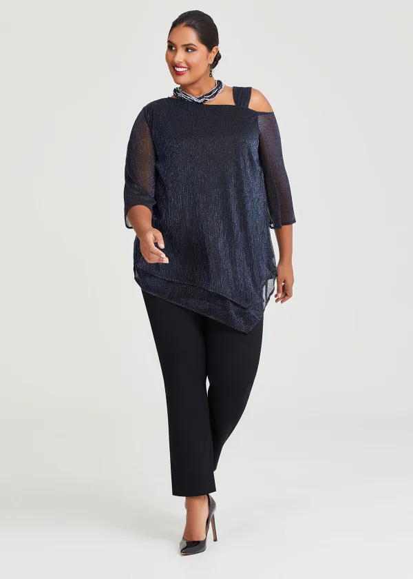Shimmer Cold Shoulder Top