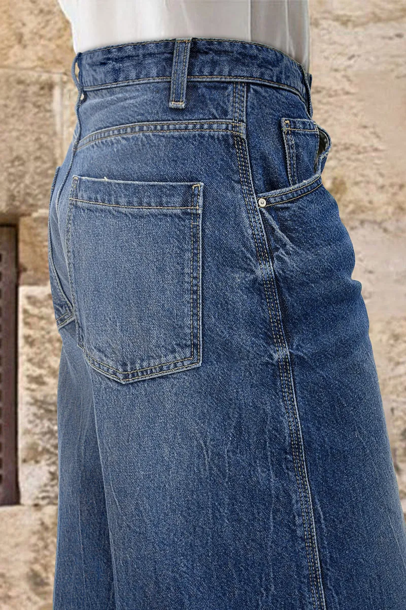 Wash Mid Rise Straight Leg Capri Jeans Without Belt