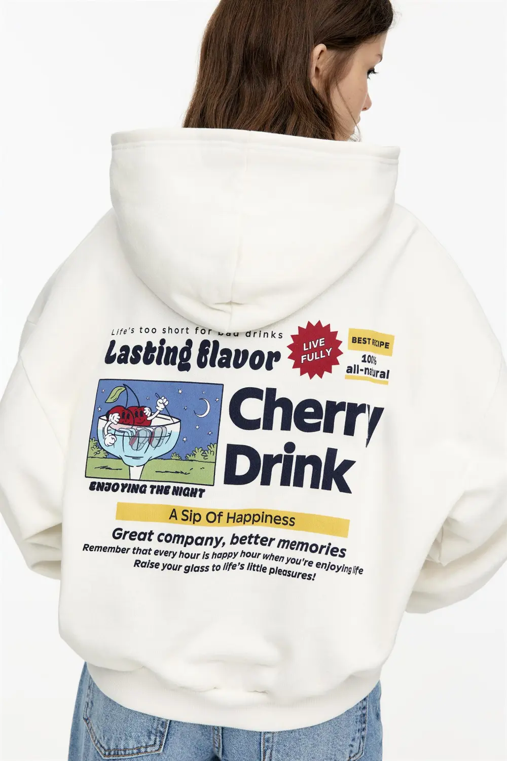 Sudadera capucha gráfico cerezas