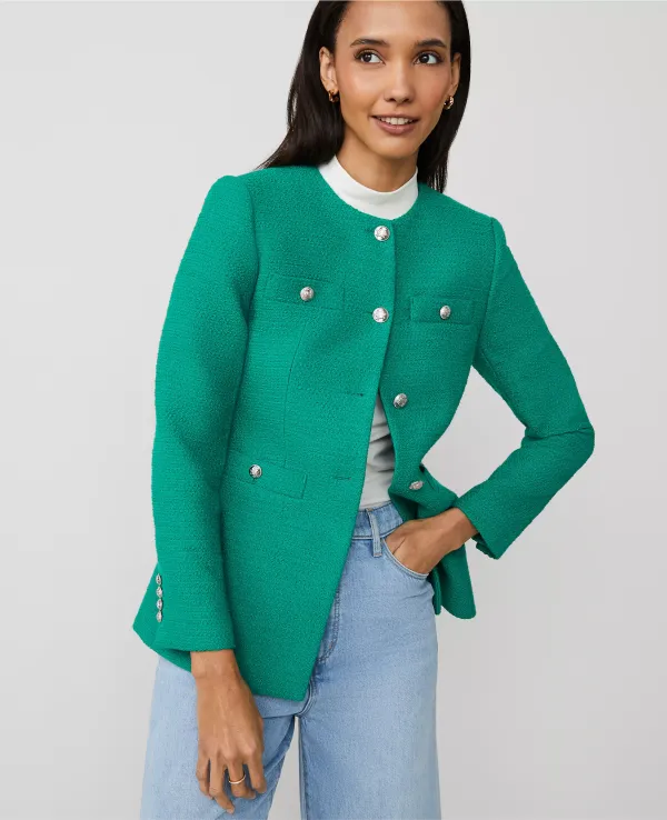 Tweed Split Hem Jacket