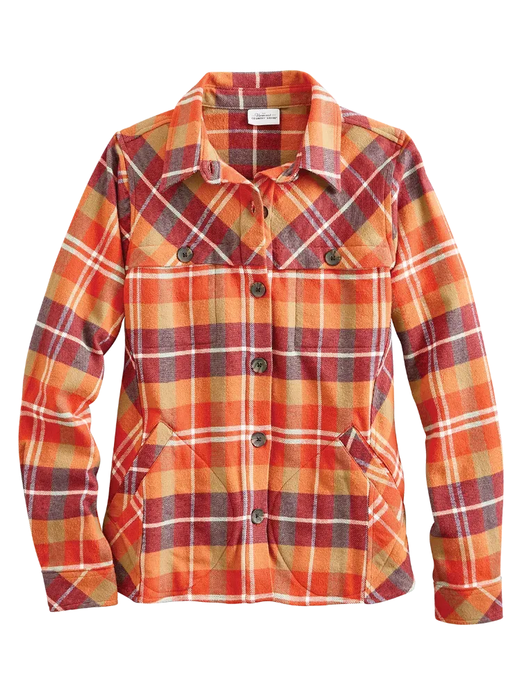 Women's Plaid Flannel Shirt Jacket