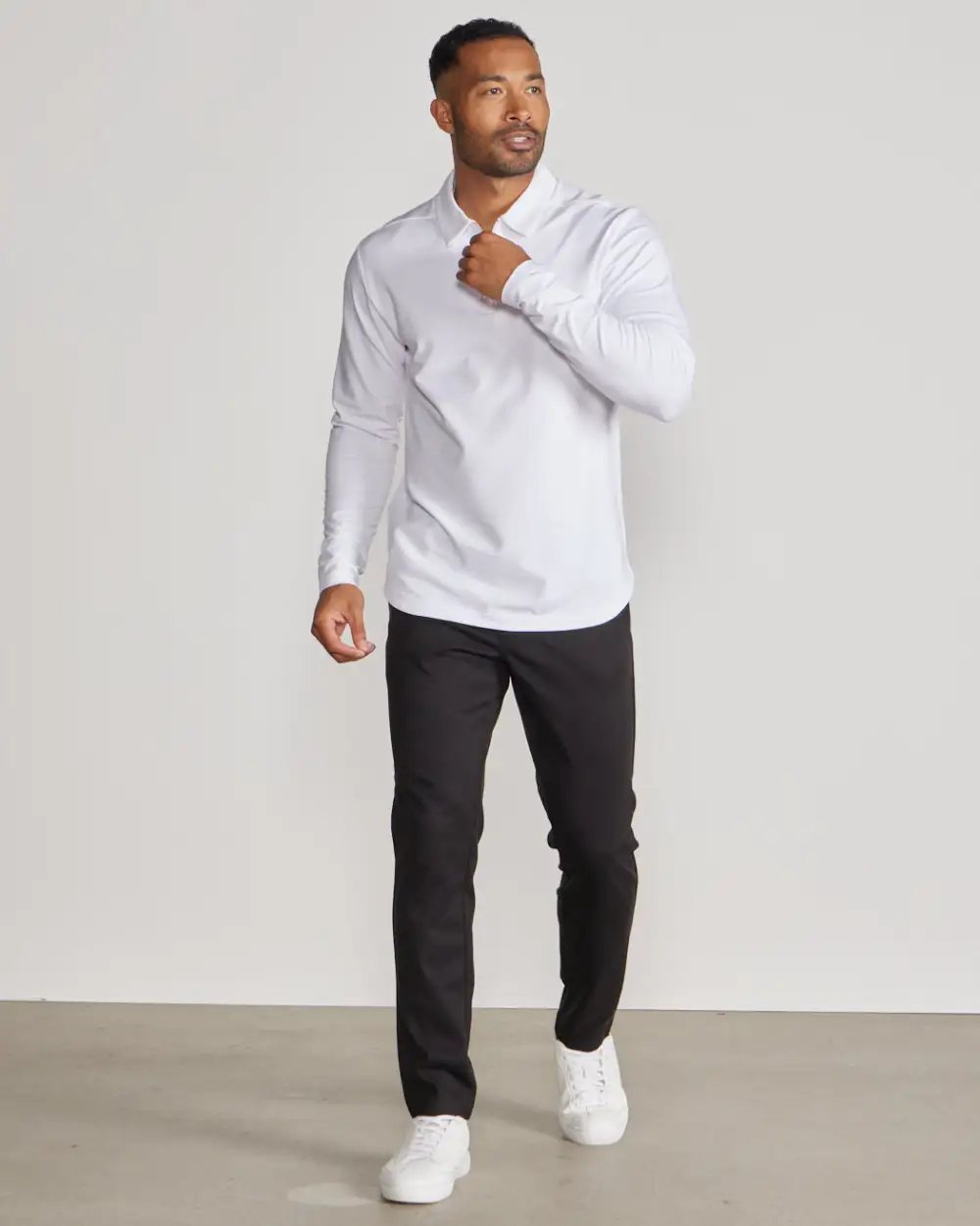 Lux Long Sleeve Zip Polo