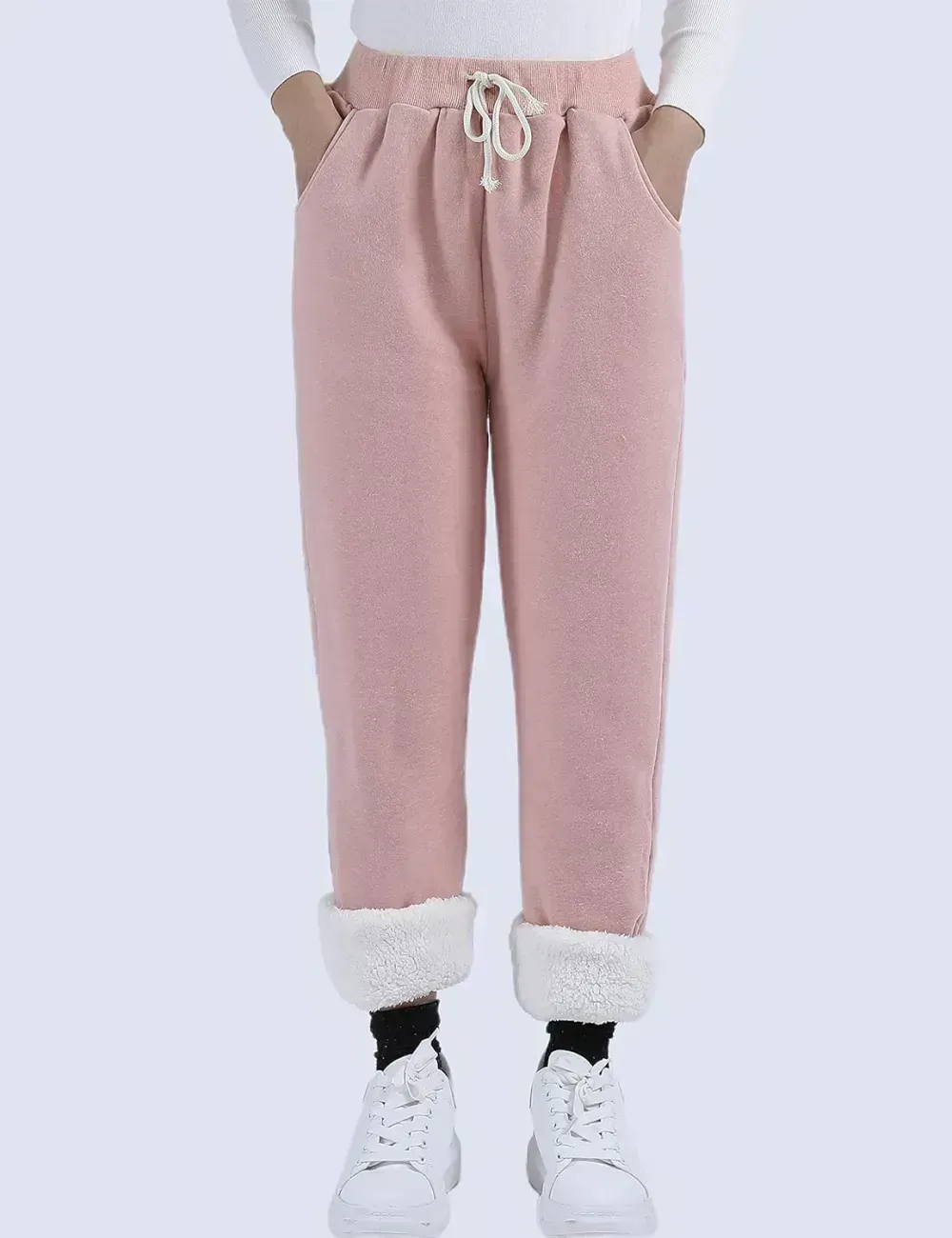 Women's Winter Warm Athletic Sweatpants Sherpa Lined Joggers Fleece Pants