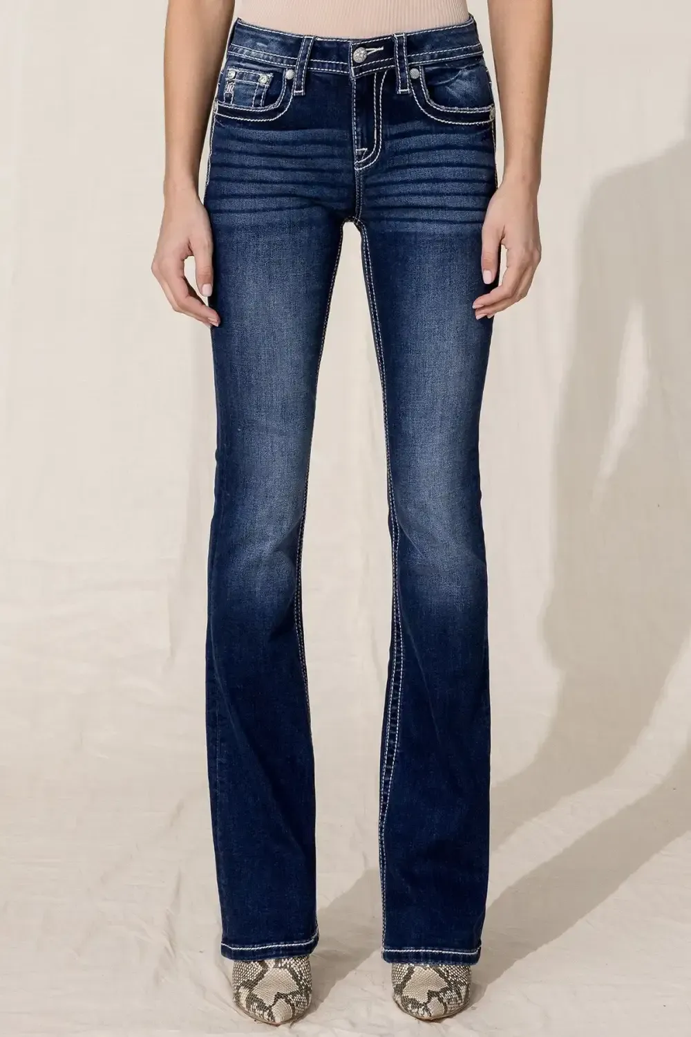 Crystal Flakes Bootcut Jeans