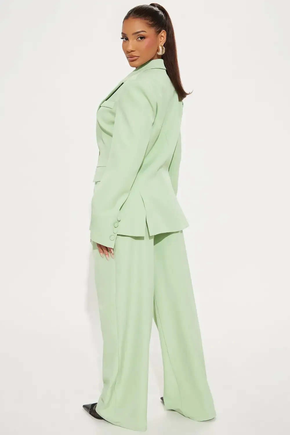 Power Suit Icon Pant Set - Sage