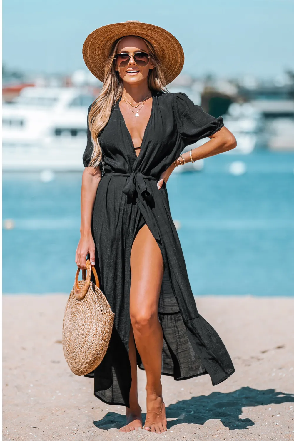 Moonlit Drape Navy Cover-Up Kimono