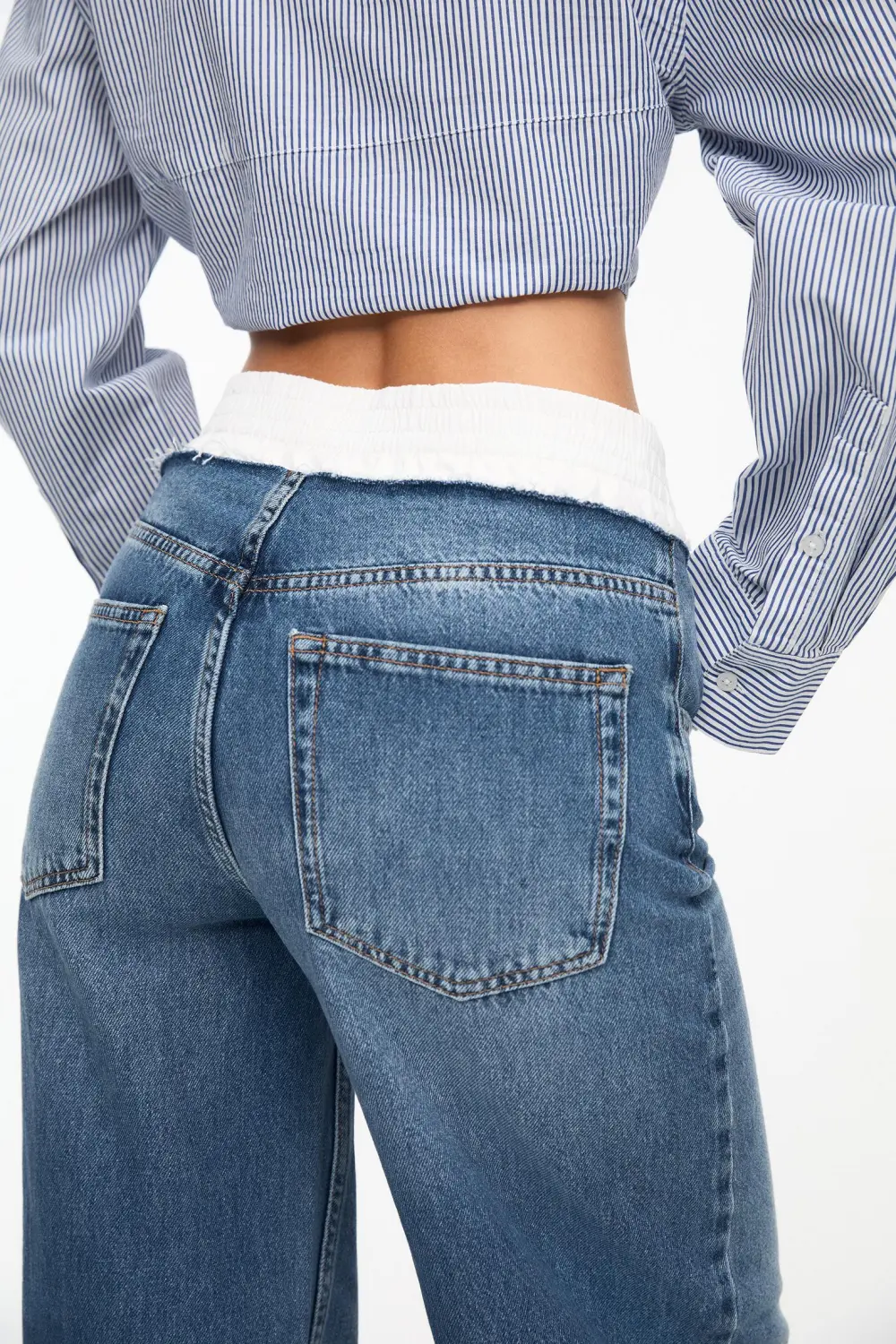 Jeans baggy cintura bóxer