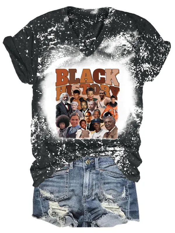 Women'S Black History V-Neck T-Shirt