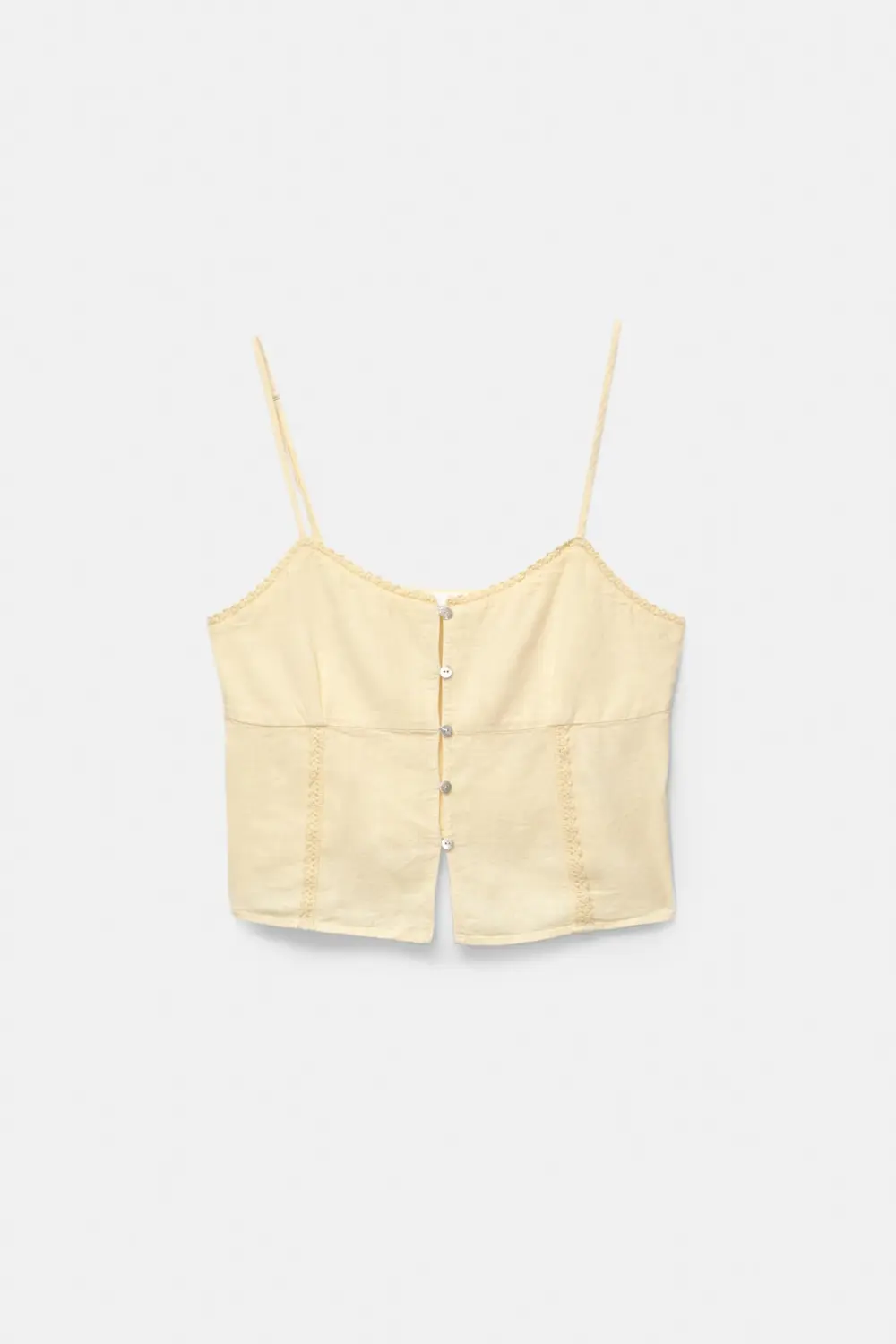 Lace-trimmed top with straps