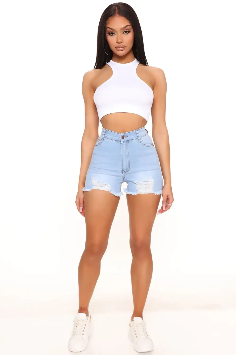 Clearwater High Rise Denim Shorts - Light Blue Wash