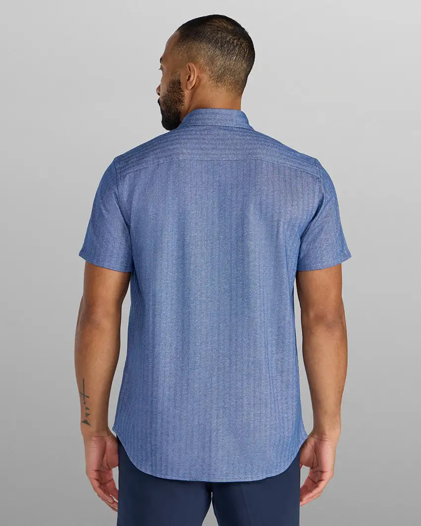 Herringbone Short Sleeve Button Down