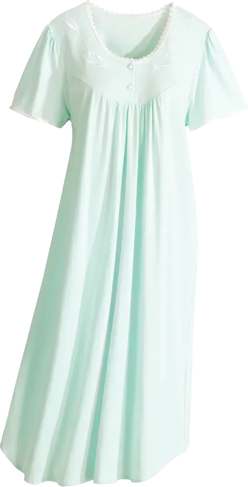 Sweet Dreams Short-Sleeve Cotton Nightgown