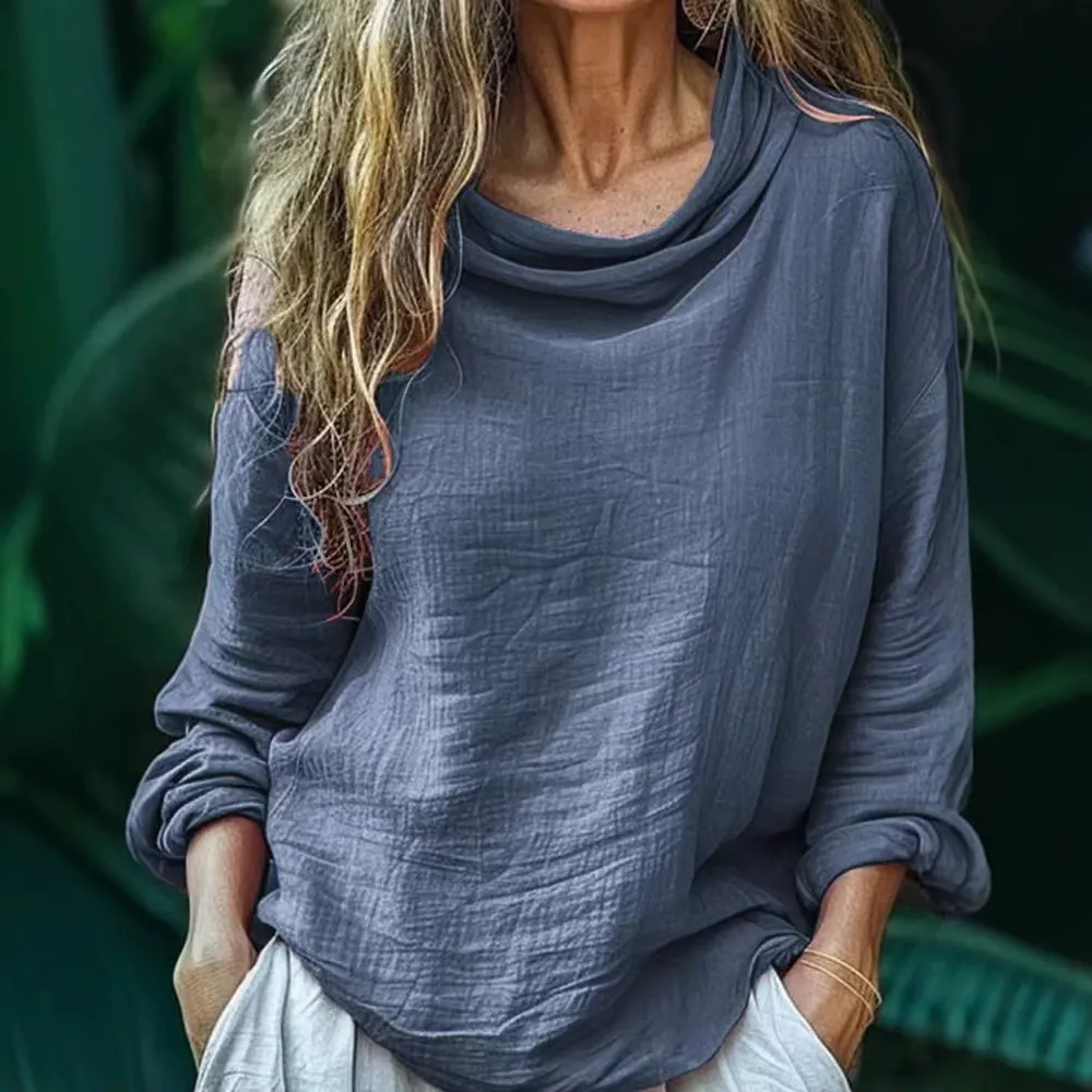 Vintage Bohemian Style Linen Long Sleeve Shirt