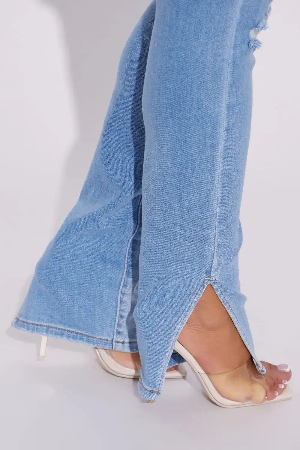 Serendipity Side Slit Soft Stretch Jeans - Light Wash