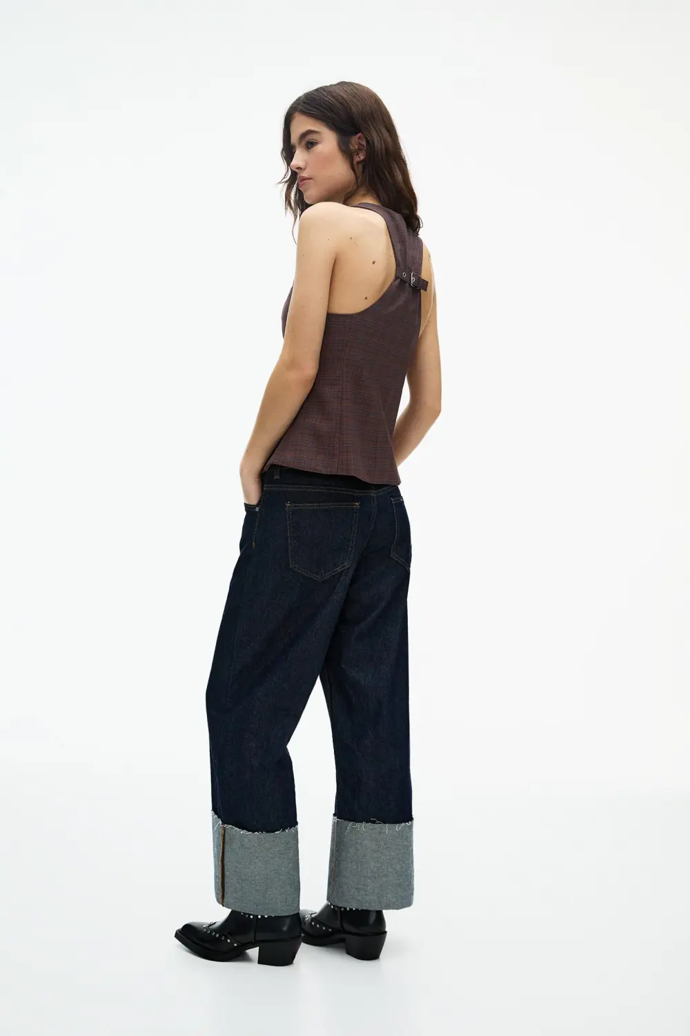 Checked vest