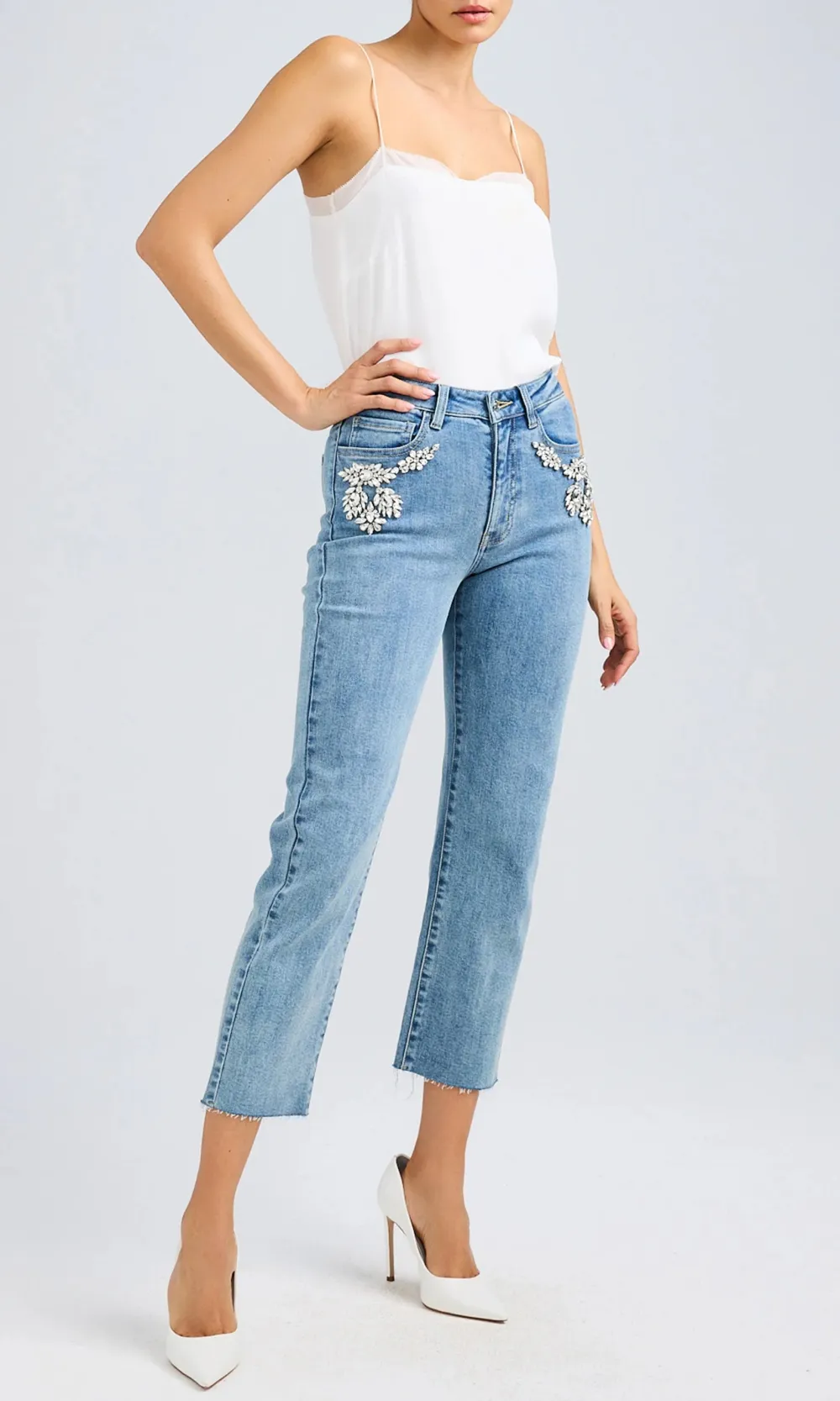 Carolyn Crystal Denim Pants