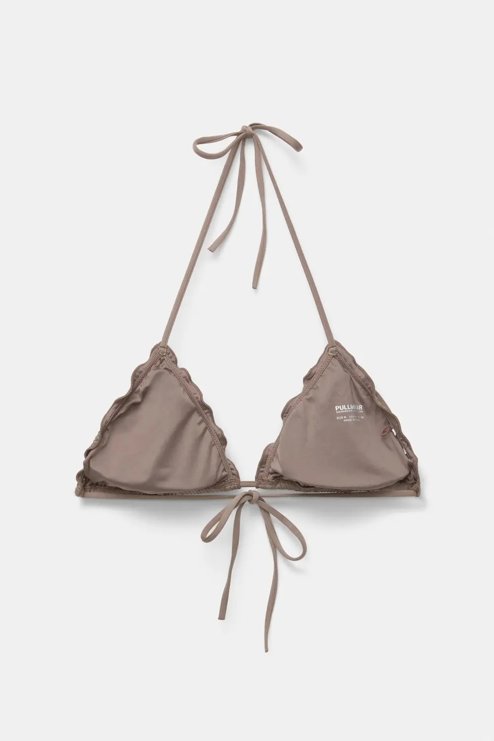 Ruffled triangle bikini top