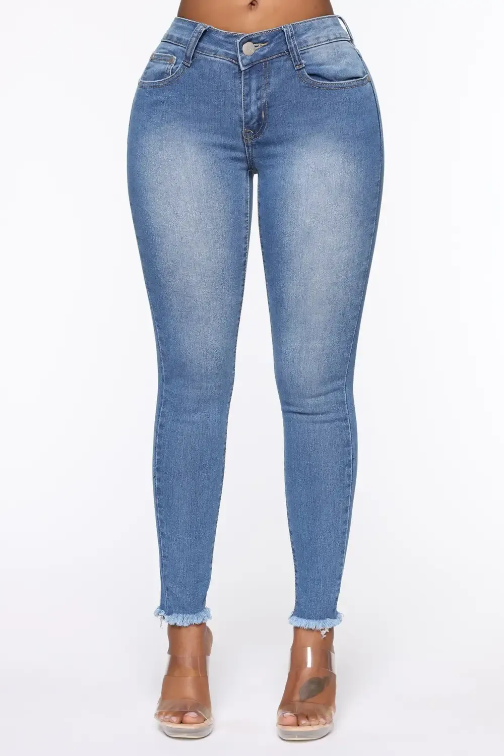 On The Fray Ankle Jeans - Medium Blue Wash