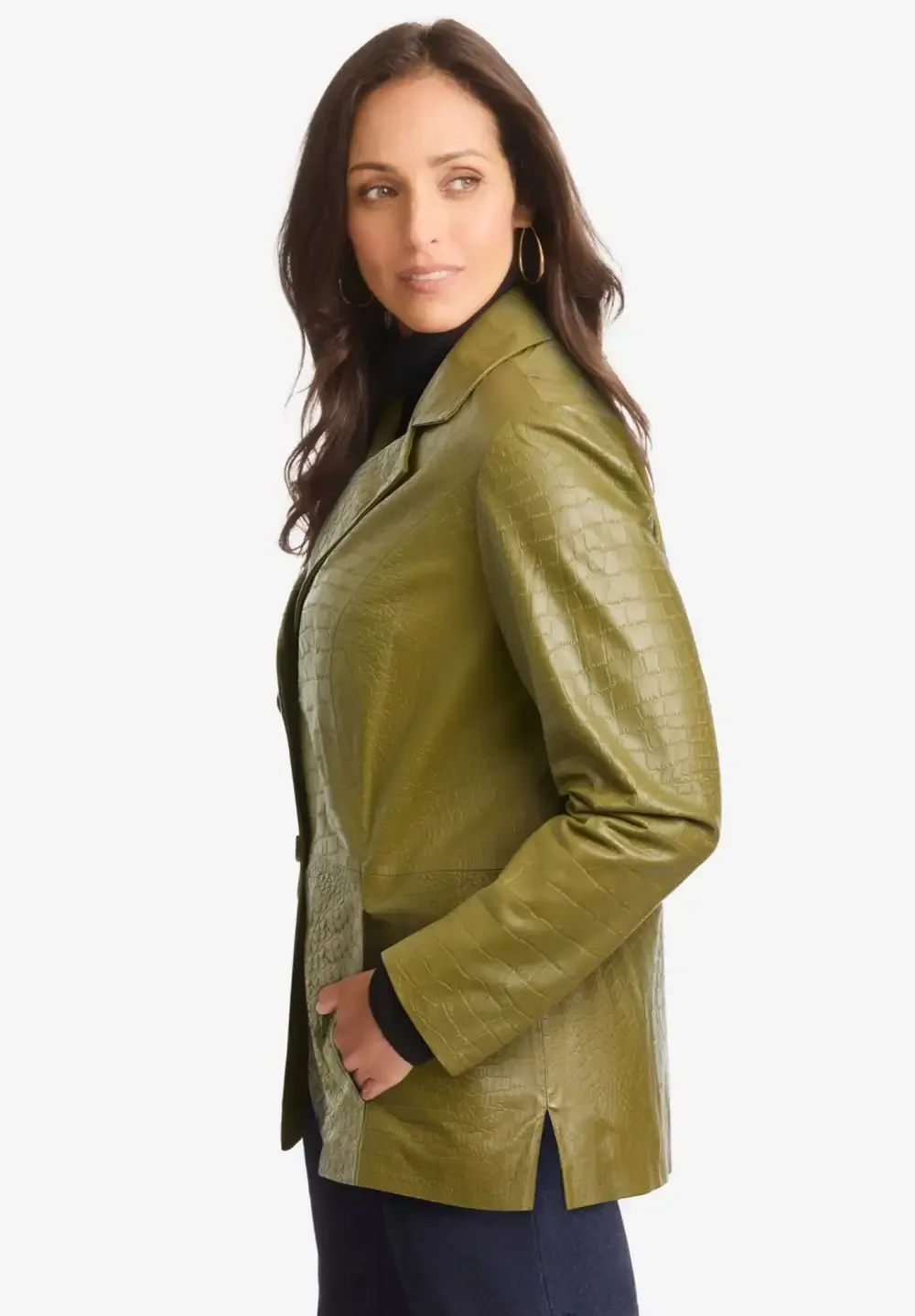 Croc Leather Blazer