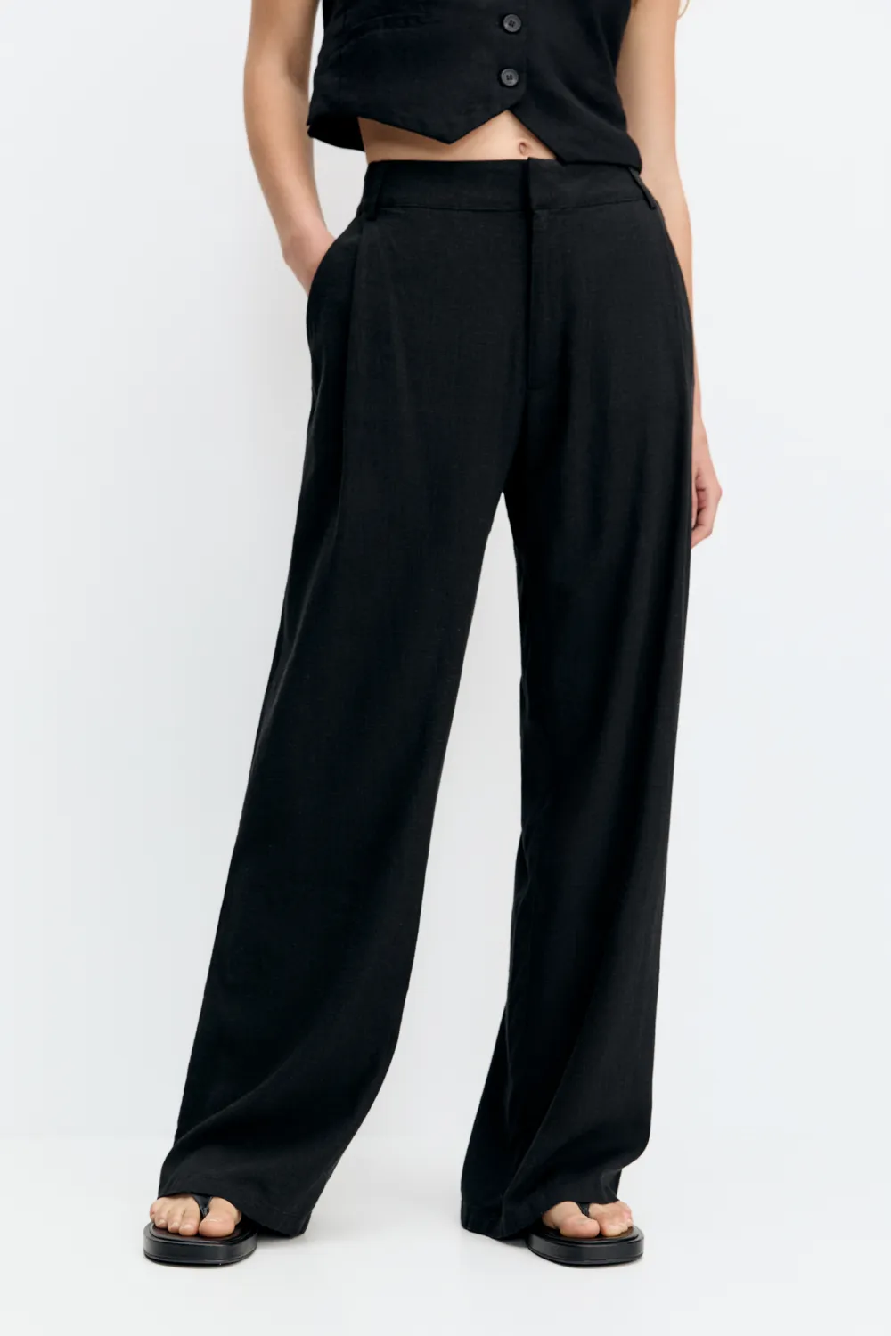 Pantalón de vestir fluido con lino