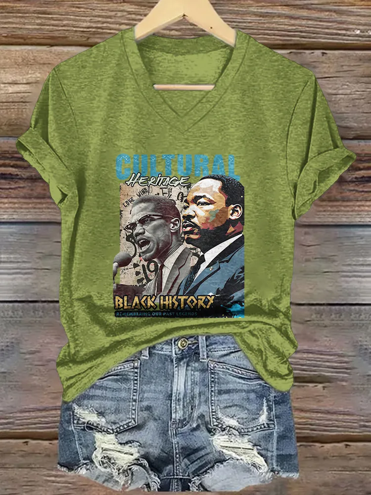 Women'S Cultural V-Neck Short-Sleeved T-Shirt