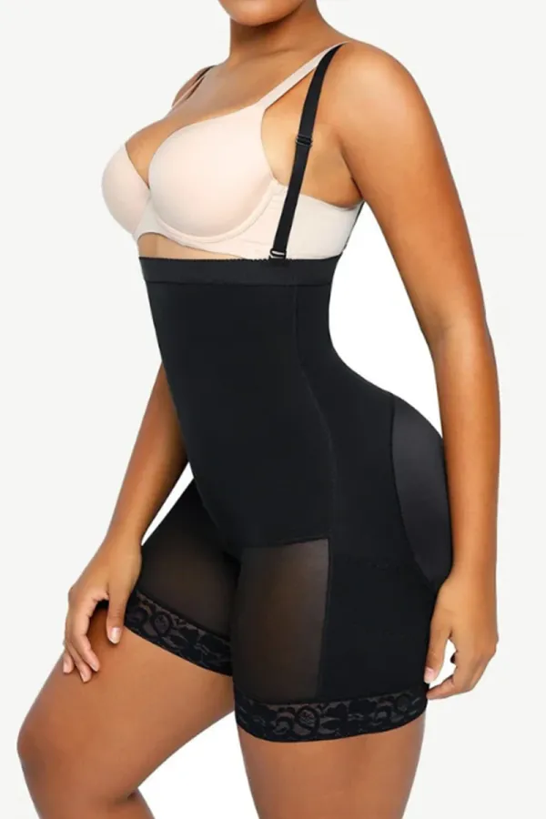 Black Straps Postpartum Side Zipper Support Shorts