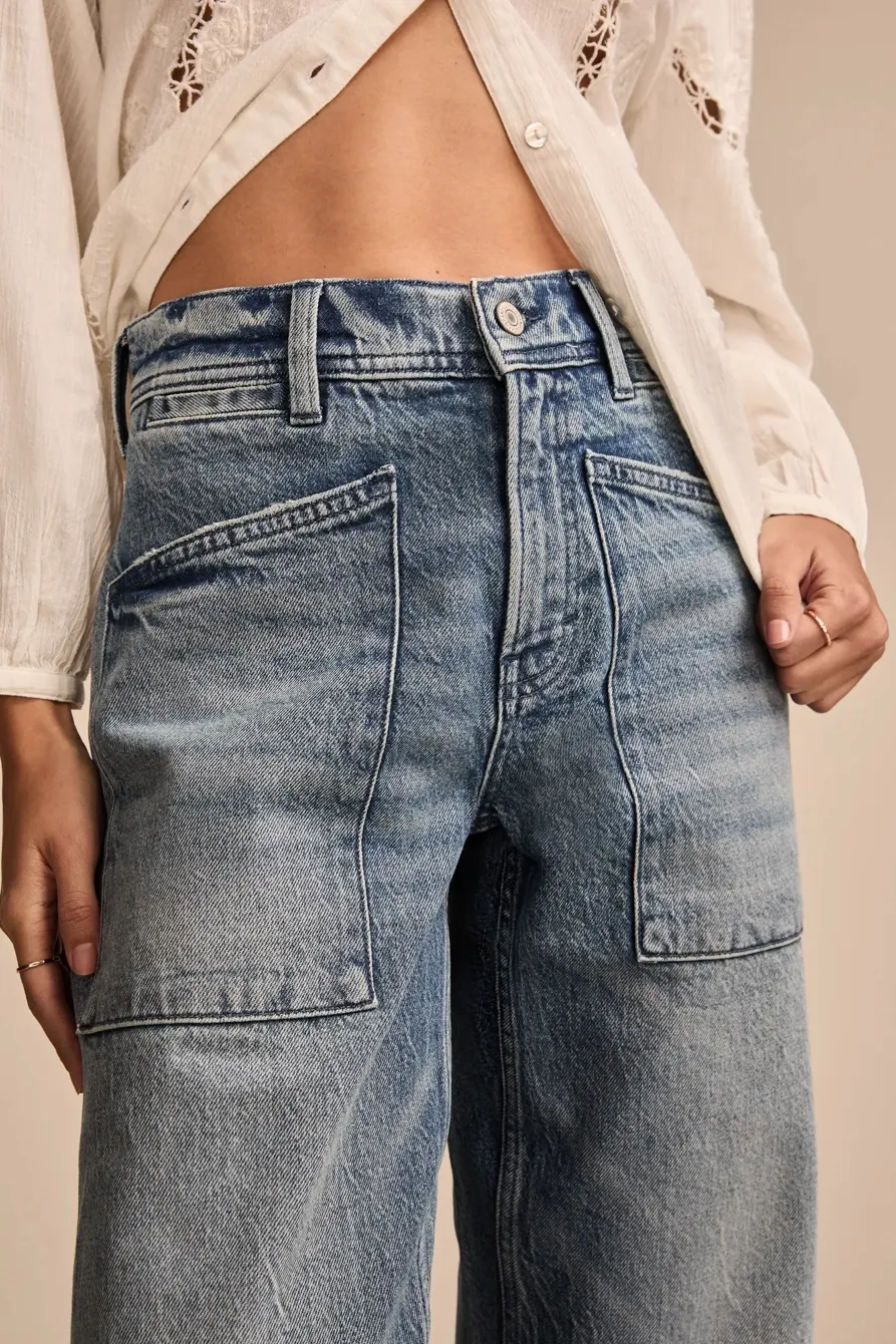Lucky Legend Crop Patch Pocket Wide Leg