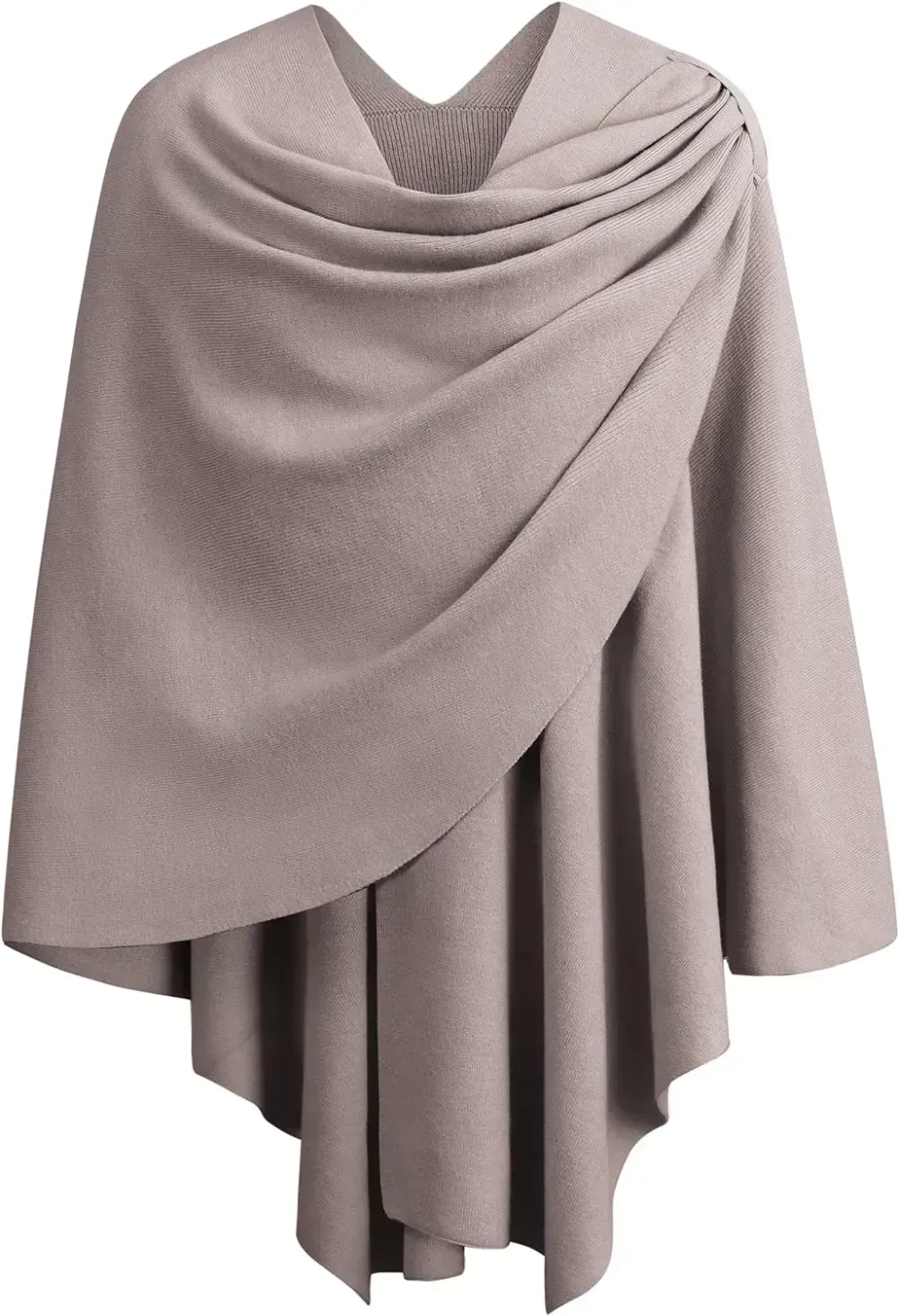 Womens Large Cross Front Poncho Sweater Wrap Topper Knitted Elegant Shawls Cape for Fall Winter