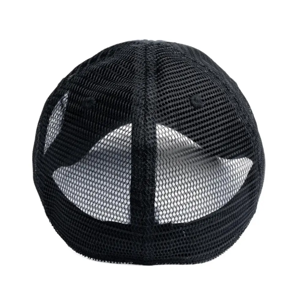 The Mesh Trucker Boston Scally Cap - Black with Black
