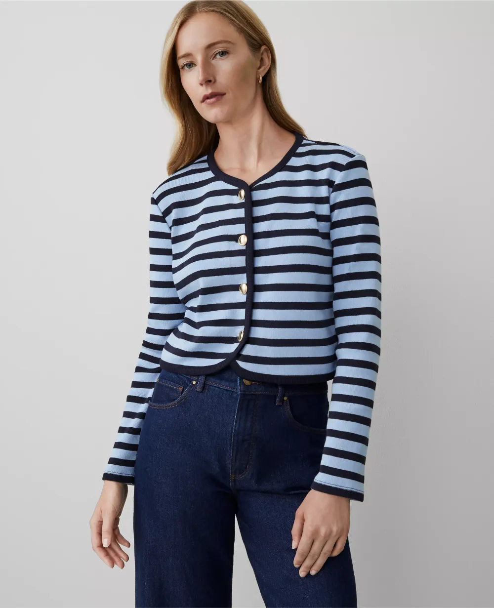 Striped Rounded Lady Jacket