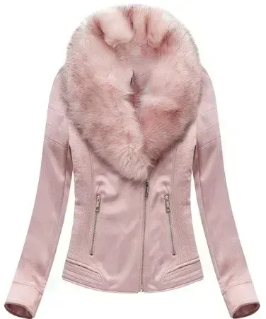 WOMEN'S SUEDE RAMONES WITH A POWDER -PINK FUR