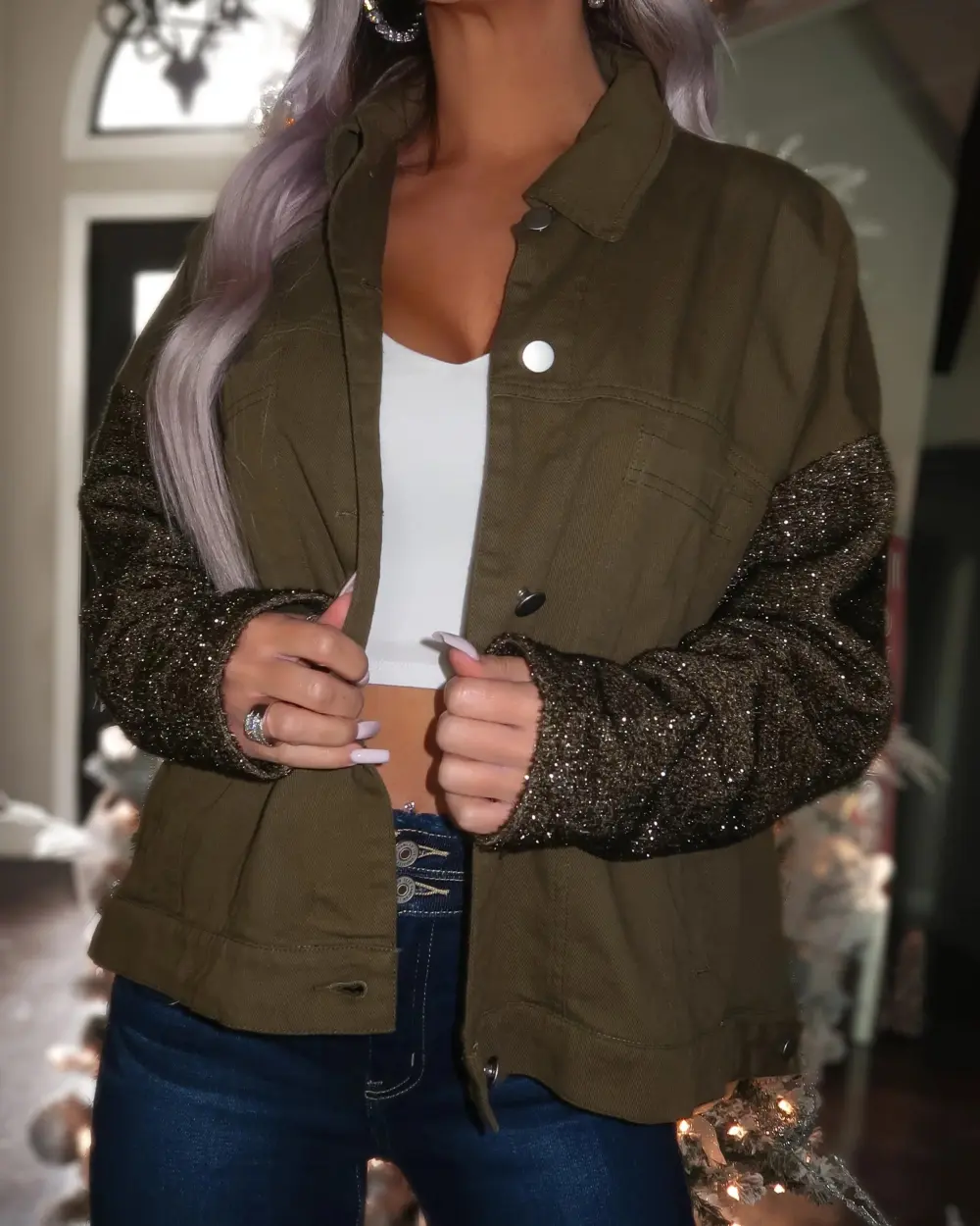 Casual Sleeve Jacket - Olive