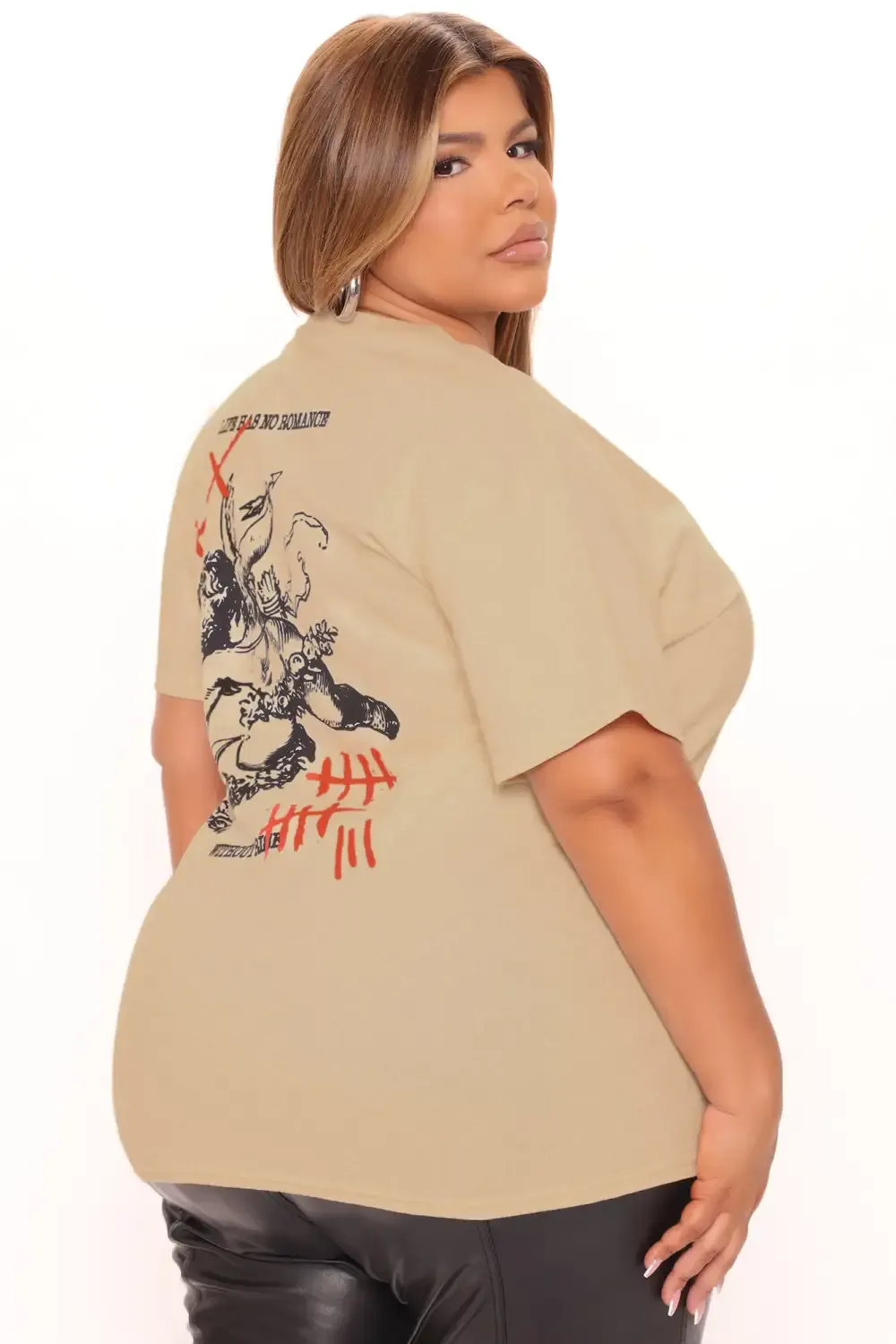 Romance Angel Short Sleeve Tee - Tan